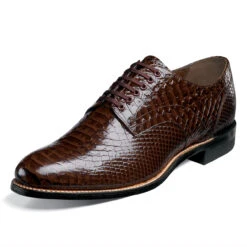 Stacy Adams Men's Madison Plain Toe Oxford - Brown Anaconda