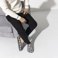 Birkenstock Zermatt Shearling - White Plaid (Narrow Width) -Shoe Promotion Store 1017543 f look m 95410.1635960066