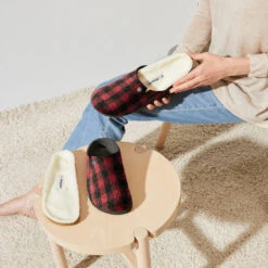 Birkenstock Zermatt Shearling - Plaid Red (Narrow Width) -Shoe Promotion Store 1017544 detail 8 05757.1635887150