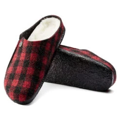 Birkenstock Zermatt Shearling - Plaid Red (Narrow Width) -Shoe Promotion Store 1017544 sole 12372.1635887158