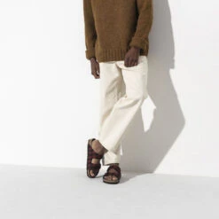 Birkenstock Arizona Shearling - Plaid Red (Narrow Width) -Shoe Promotion Store 1018112 f look m 21643.1635955275