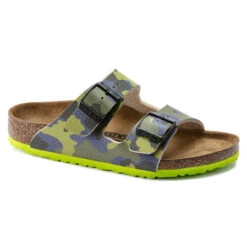 Birkenstock Kids Arizona Birko-Flor - Desert Soil / Lime Aqua (Narrow Width)