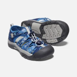 KEEN Big Kids' Newport H2 Sandals - Camo / Bright Cobalt -Shoe Promotion Store 1026278 PPS PDP 08447.1649966793
