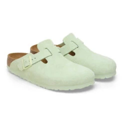Birkenstock Boston Soft Footbed Suede Leather - Faded Lime (Regular Width) -Shoe Promotion Store 1027648 pair 71052.1709223369