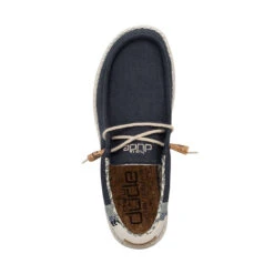 Hey Dude Men's Wally Break Stitch - Natural Navy 11 Hey Dude Men's Wally Break Stitch - Natural Navy -Shoe Promotion Store 110792568 WALLY LINEN NATURAL NAVY LEFT 6 89648.1661971020