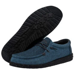 Hey Dude Men's Wally Eco Linen - Eclipse Blue -Shoe Promotion Store 112472771 WALLY ECO LINEN ECLIPSE BLUE LEFT 3 96097.1666902190