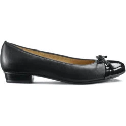 Ara Women's Belinda Bow - Black Leather W/Black Patent Toe