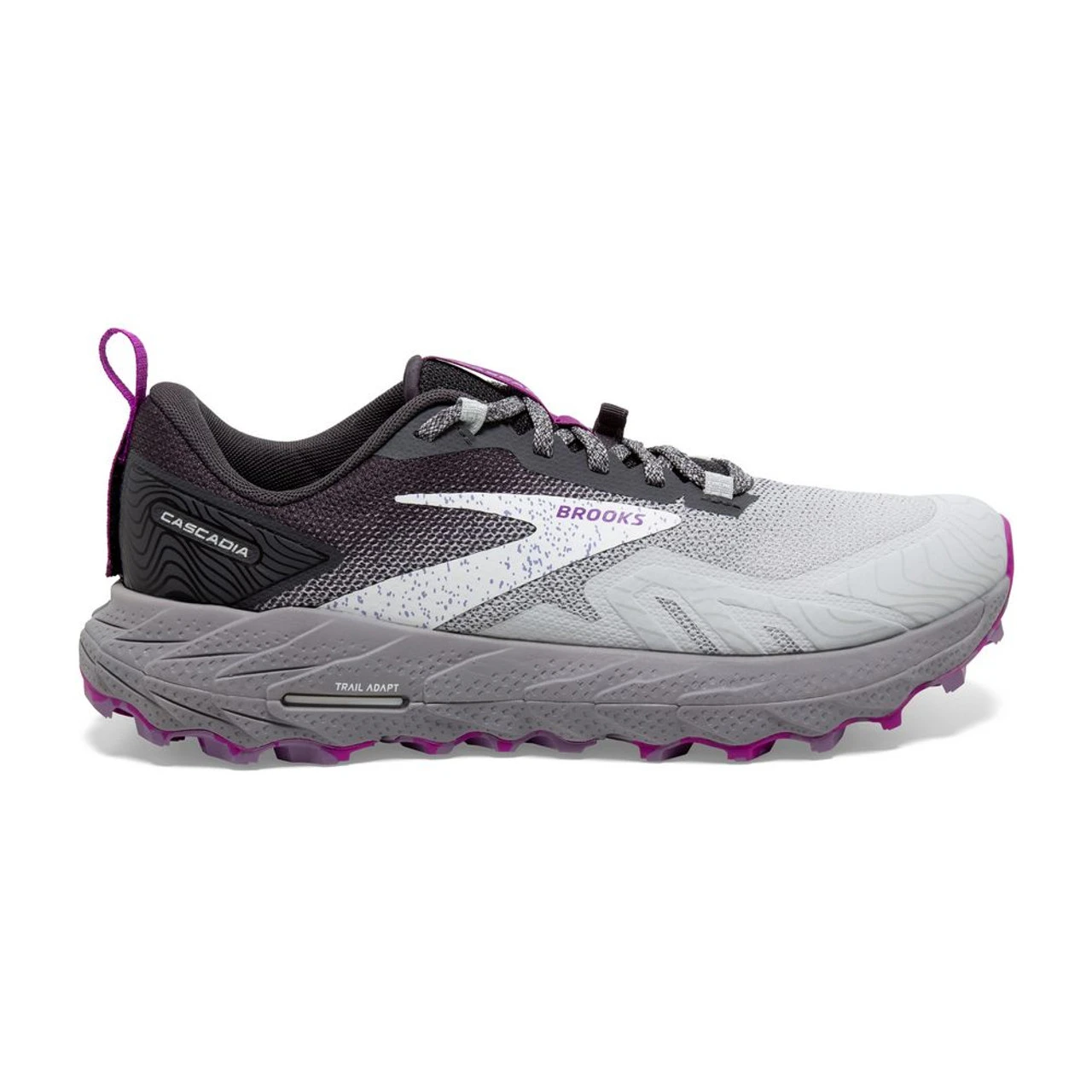 Brooks Women's Cascadia 17 - Oyster / Blackened Pearl / Purple 1 Brooks Women's Cascadia 17 - Oyster / Blackened Pearl / Purple