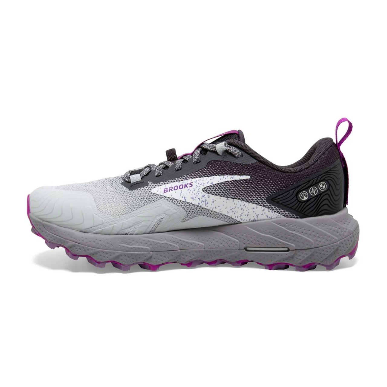 Brooks Women's Cascadia 17 - Oyster / Blackened Pearl / Purple 2 Brooks Women's Cascadia 17 - Oyster / Blackened Pearl / Purple - Image 2