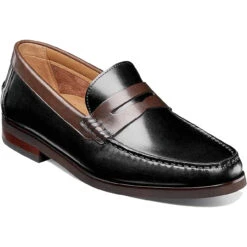 Florsheim Men's Berkley Flex Moc Toe Penny Loafer - Black / Brown