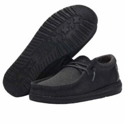 Hey Dude Youth Wally - Black -Shoe Promotion Store 130134900 WALLY YOUTH BLACK 03 86355.1669141144