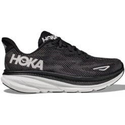 HOKA ONE ONE Women's Clifton 9 - Black / White (Medium Width)