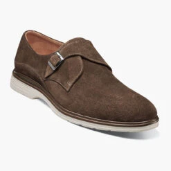 Stacy Adams Men's Taylen Plain Toe Monk Strap - Brown Suede