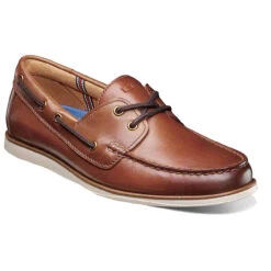 Florsheim Men's Atlantic Moc Toe Boat Shoe - Cognac