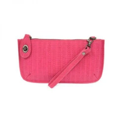 Joy Susan Woven Crossbody Wristlet Clutch - Fuchsia