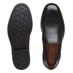 Clarks Men's Un Hugh Step - Black Leather -Shoe Promotion Store 26169021 W 7 32395.1687891871
