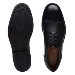 Clarks Men's Un Hugh Cap - Black Leather -Shoe Promotion Store 26172836 W 7 82994.1686940007