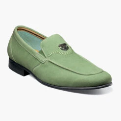 Stacy Adams Men's Quincy Moc Toe Bit Slip-On - Pistachio Suede