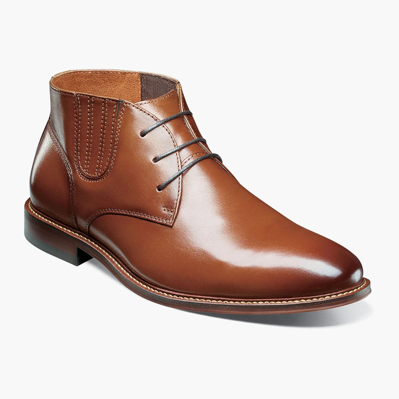 Stacy Adams Men's Maxwell Plain Toe Lace Chukka Boot - Cognac 1 Stacy Adams Men's Maxwell Plain Toe Lace Chukka Boot - Cognac