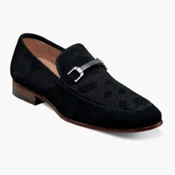 Stacy Adams Men's Wydell Moc Toe Bit Slip-On - Black Suede