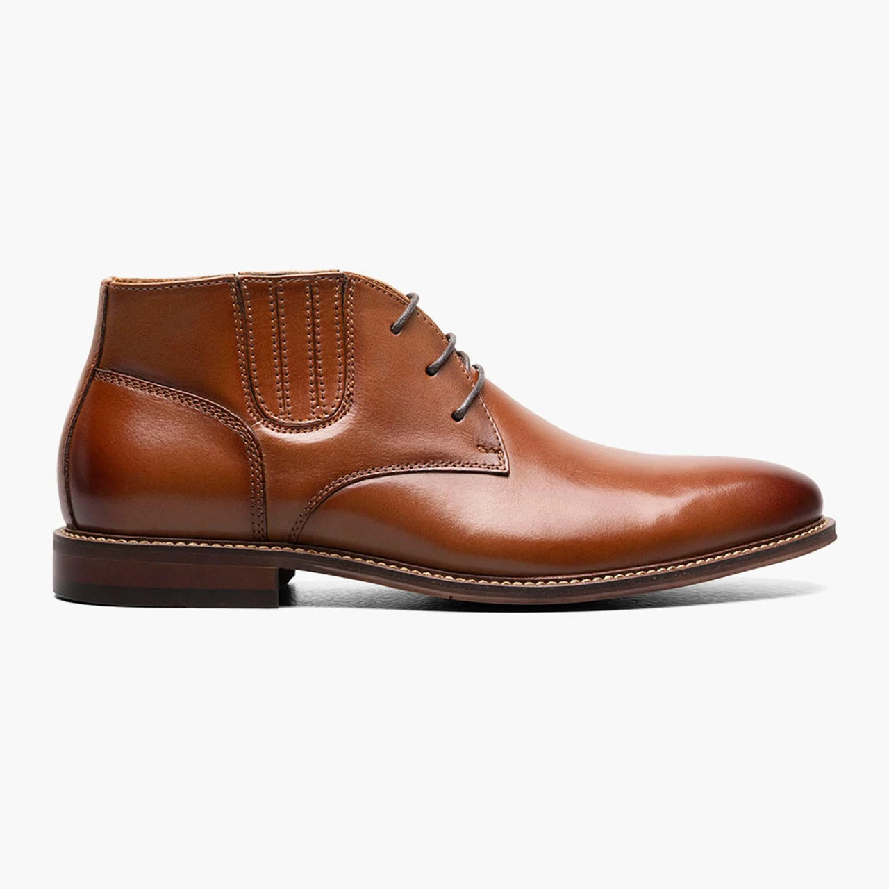 Stacy Adams Men's Maxwell Plain Toe Lace Chukka Boot - Cognac 4 Stacy Adams Men's Maxwell Plain Toe Lace Chukka Boot - Cognac - Image 4