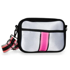 Haute Shore Drew Disco Neoprene Crossbody - White / Pink -Shoe Promotion Store 3 71779.1639164089