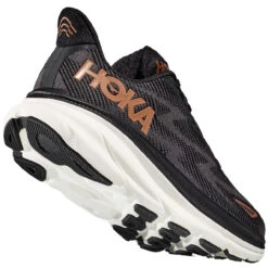 HOKA ONE ONE Women's Clifton 9 - Black / Copper (Medium Width) -Shoe Promotion Store 3 85701.1675201972