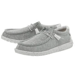 Hey Dude Men's Wally Sox - Stone / White -Shoe Promotion Store 40019 1KA WALLY SOX STONE WHITE PAIR SIDE 11836.1689357346