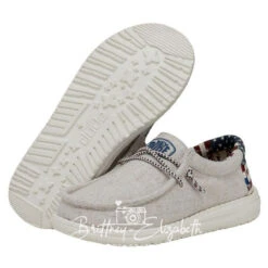 Hey Dude Youth Wally - Off White Patriotic -Shoe Promotion Store 40040 1K1 WALLYYOUTH OFFWHITEPATRIOTIC PAIRBOTTOM 78603.1685993599