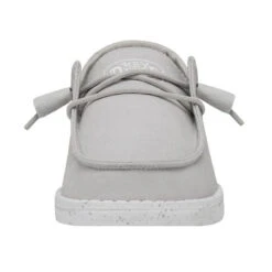 Hey Dude Women's Wendy Slub Canvas - Light Grey -Shoe Promotion Store 40063 007 WENDYSLUBCANVAS LIGHTGREY LEFTFRONT 49252.1689282397