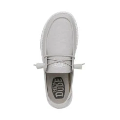 Hey Dude Women's Wendy Slub Canvas - Light Grey -Shoe Promotion Store 40063 007 WENDYSLUBCANVAS LIGHTGREY LEFTTOP 33573.1689282404