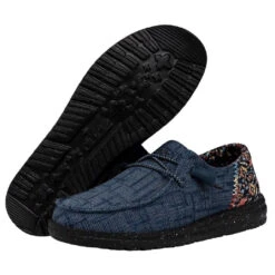 Hey Dude Women's Wendy Funk Slub Blanket- Midnight Rain -Shoe Promotion Store 40066 4MK WENDYFUNKSLUBBLANKET MIDNIGHTRAIN PAIRBOTTOM 00862.1681841746