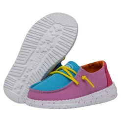 Hey Dude Toddler Wendy Slub Canvas - Color Block -Shoe Promotion Store 40144 9CI WENDYTODDLERSLUBCANVAS COLORBLOCK PAIRBOTTOM 61732.1680198698