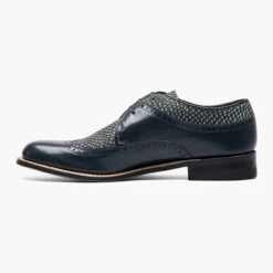 Stacy Adam's Men's Dayton Python Print Wingtip Oxford - Navy -Shoe Promotion Store 4 07031.1677617807
