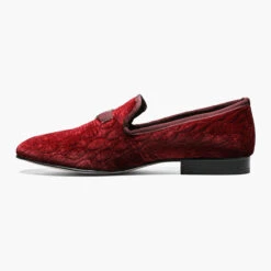 Stacy Adams Men's Valet Leather Sole Velour Bit Loafer - Burgundy -Shoe Promotion Store 4 69726.1677775985