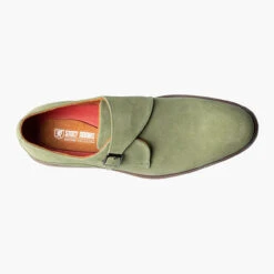 Stacy Adams Men's Taylen Plain Toe Monk Strap - Pistachio Suede -Shoe Promotion Store 5 68124.1678387346
