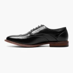 Stacy Adams Men's Macarthur Wingtip Oxford - Black Smooth -Shoe Promotion Store 5 72555.1677703773