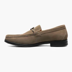 Stacy Adams Men's Palladian Moc Toe Slip-On - Fossil Suede -Shoe Promotion Store 7 35621.1678136537