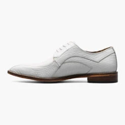 Stacy Adams Men's Turano Bike Toe Oxford - White -Shoe Promotion Store 7 38850.1678303255