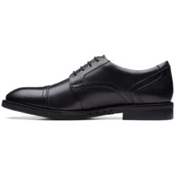 Clarks Men's Un Hugh Cap - Black Leather -Shoe Promotion Store 9 42689.1686940180