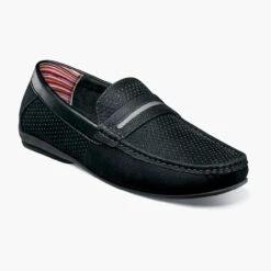 Stacy Adams Men's Corby Moc Toe Saddle Slip-On - Black