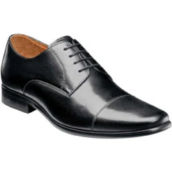 Florsheim Men's Postino Cap Toe Oxford - Black Smooth