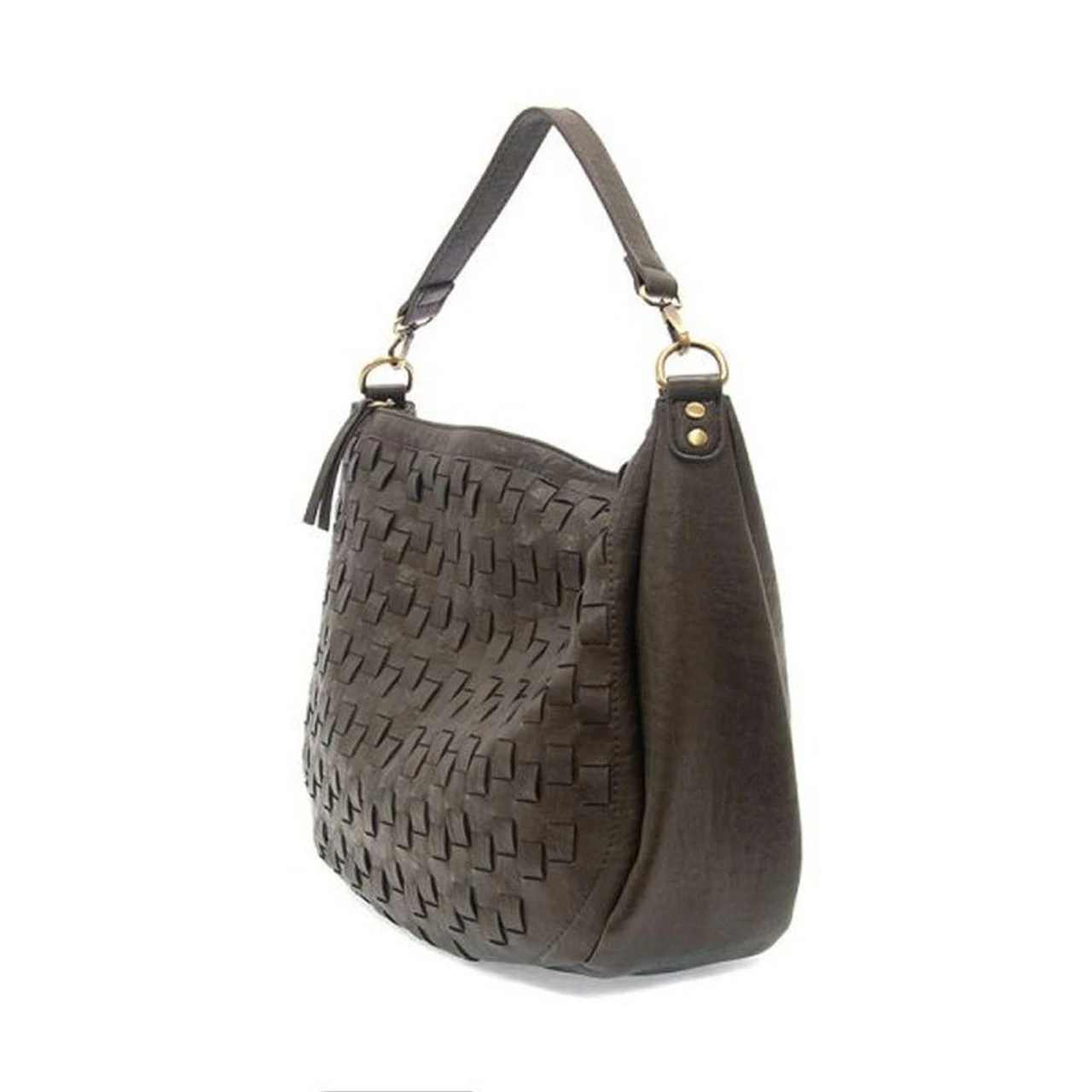 Joy Susan Kali Woven Slouchy Hobo - Charcoal 3 Joy Susan Kali Woven Slouchy Hobo - Charcoal - Image 3