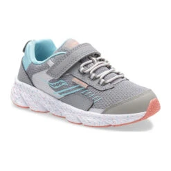 Saucony Big Kids' Wind Shield A / C Sneaker - Grey / Turquoise