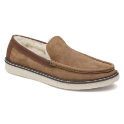 Johnston & Murphy Men's McGuffey Shearling Slip-On - Chestnut Shearling