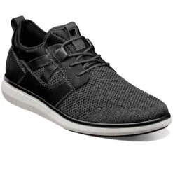 Florsheim Men's Venture Knit Plain Toe Lace Up Sneaker - Black