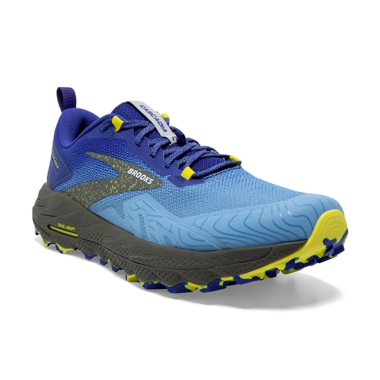 Brooks Men's Cascadia 17 - Blue / Surf The Web / Sulphur 3 Brooks Men's Cascadia 17 - Blue / Surf The Web / Sulphur - Image 3