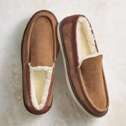 Johnston & Murphy Men's McGuffey Shearling Slip-On - Chestnut Shearling -Shoe Promotion Store d 87342.1608317695