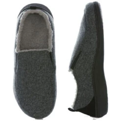 PowerStep Men's Twin-Gore Slippers - Charcoal -Shoe Promotion Store g1 47194.1671812093
