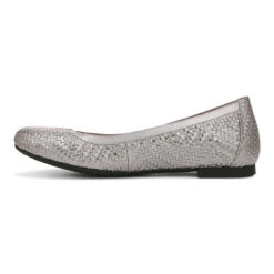 Vionic Women's Anita Flat - Silver -Shoe Promotion Store gallery anita silverleather left 81445.1680121120
